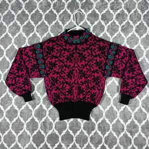 Vintage OSSI Skiwear Sweater Womens Large Wool Acrylic Knit Pullover 90s